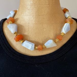 Chunky Gemstone Necklace by Adornment Artistry.  Unique, designer crafted. 20”